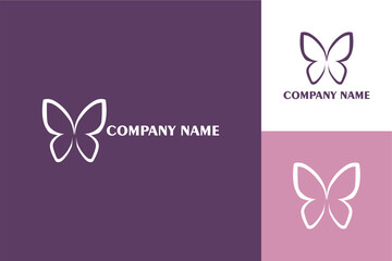 Elegant Butterfly Logo Design with Minimalist Line Art Style.