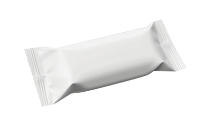 Minimalist White Snack Wrapper Studio Background Product Photography Clean Environment Close-Up Simplicity Concept