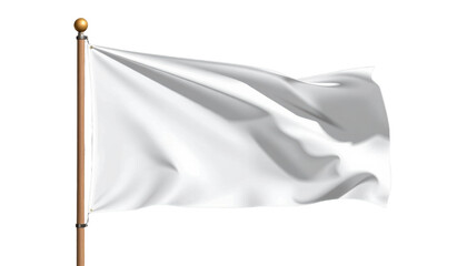 Waving White Flag in Peaceful Protest Urban Cityscape Digital Art Calm Environment Perspective of Hope