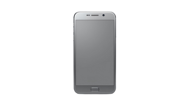 Silver Smartphone with Touchscreen Display Modern Environment Technology Concept Close-Up View