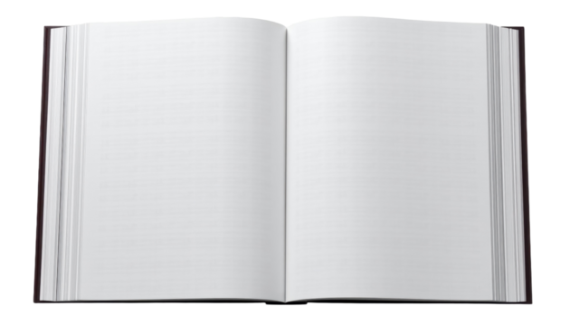 Creative Writing Inspiration Open Blank Book Minimalist Design Indoor Workspace Top View Conceptual Ideas