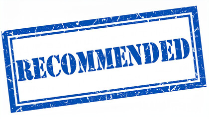 Recommended Blue Grungy Rubber Stamp