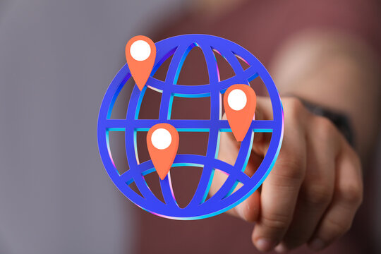 High-quality stock photo depicting global reach, connection, and location tracking. Ideal for technology, travel, and business concepts.