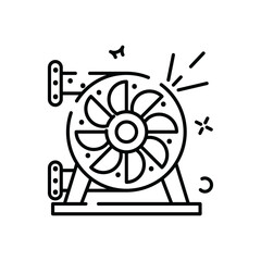 Black And White Icon Of A Fan With Transparent Background For Presentations And Graphics