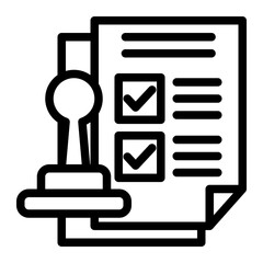 Legal Document Certification Stamp icon from the Notary icon collection (Outline Style)