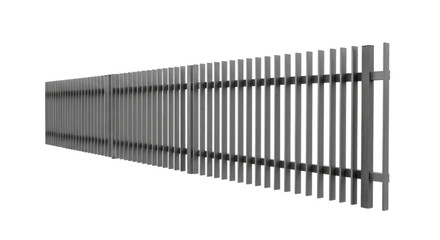 Wooden fence panel with vertical slats designed for garden or property borders transparent background, cutout PNG