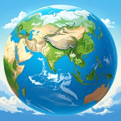 Earth globe, Asia focus