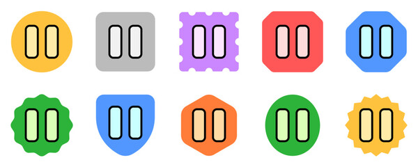 Editable vector pause button icon. Black, transparent white background. Part of a big icon set family. Perfect for web and app interfaces, presentations, infographics, etc