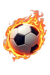 Fototapeta premium Fiery Soccer Ball Kicking Action Urban Soccer Field Digital Art Nighttime Dynamic Exciting Sports Concept