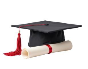 Celebration of Achievement Classic Graduation Cap and Diploma Academic Ceremony Studio Setting Inspirational Viewpoint