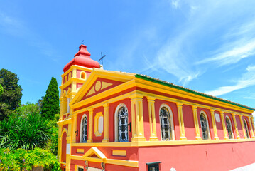 Obraz premium Heilige Kirche der Jungfrau Maria Mandrakina (Panagia Mandrakina) in Korfu Stadt, Griechenland