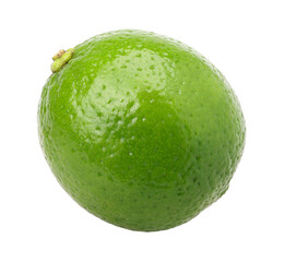 Natural fresh lime isolated, transparent PNG, PNG format, cut out.