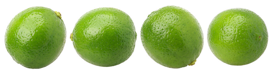 Close-up, Natural fresh lime isolated, transparent PNG, PNG format, collection, set