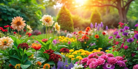 Obraz premium Vibrant Flowers in Garden