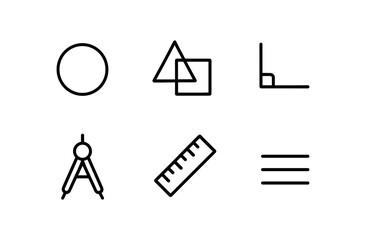 Minimalist geometric line art set for design and architecture projects