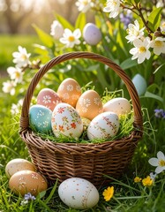 Easter eggs in a basket (1)