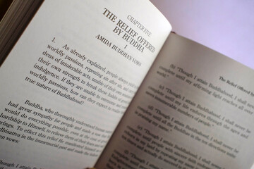 Fototapeta premium Buddhist liturgical book. The teaching of the Buddha. Luang Prabang. Laos.