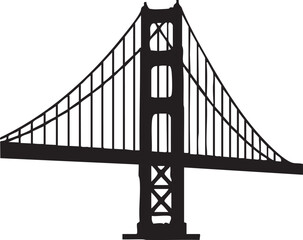 Fototapeta premium Golden Gate Bridge Silhouettes Vector Minimal Design San Francisco Landmark