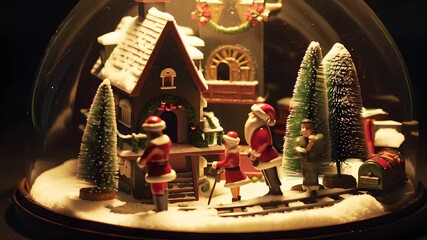 Charming Christmas snow globe with Santa and festive decorations evokes holiday cheer for seasonal promotions and heartwarming family moments - Powered by Adobe