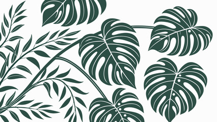 Botanical Leaf Design Element for Backgrounds and Patterns.