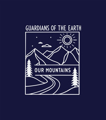 Sustainable Earth: Mountain Preservation Concept Illustration