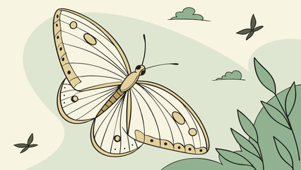 Butterflies and Nature Illustration.
