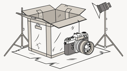 Camera and Studio Setup Illustration.