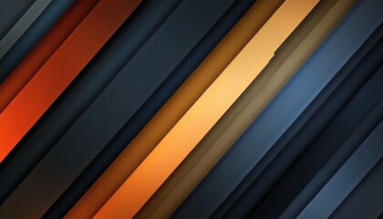 The illustration shows diagonal stripes in varying shades of orange, brown, and blue, creating an abstract pattern.