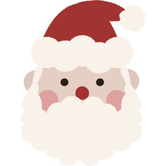 Cute Minimal Santa Claus Illustration, Simple Christmas Character Clipart