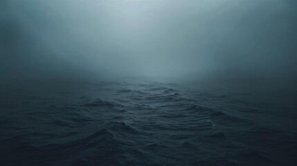 Underwater scene with light rays penetrating the dark ocean depths
