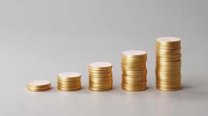 Stacked Coins Representing Financial Growth and Investment Trends in a Minimalist Style