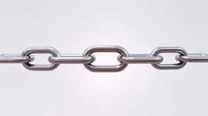 Obraz premium Close-up View of Silver Metal Chain Links Isolated on a Soft Background for Abstract and Industrial Concepts