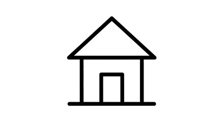 Simple House Icon Outline | Basic Home Symbol Line Art