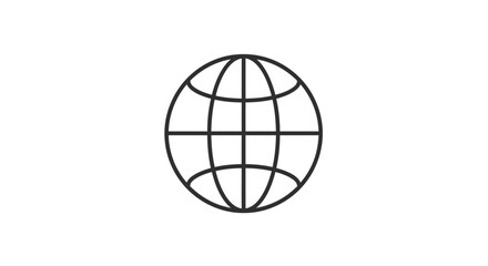 Globe Icon Outline | Global Internet Symbol Line Art