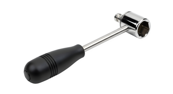 Tuning hammer isolated on transparent background, a specialized tool used for adjusting the tension of piano strings, ensuring accurate pitch and harmonious sound