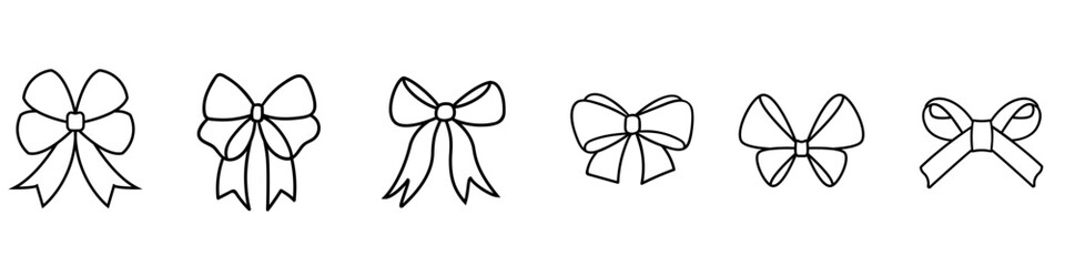 Decorative bows vector icon set. bow illustration sign collection. ribbon symbol. accessory logo.