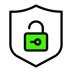Document Security Protection icon from the Notary icon collection (Outline Color Lineal Style)