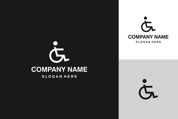 Minimalist Wheelchair Logo Design for Accessibility and Inclusivity.