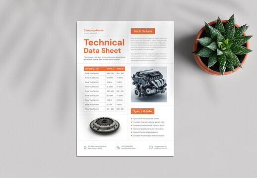 Modern Technical Data Sheet Template for Product Specification