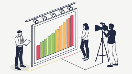 Fototapeta premium Presentation with Business Growth Visuals and Videography.