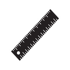 Straight Ruler Simple Solid Measurement Icon