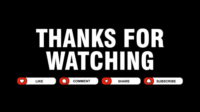 Bold thank you message for viewer engagement and online interaction