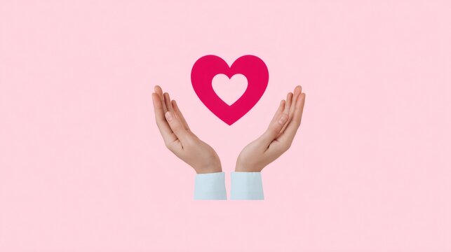 Hands holding heart symbol representing organ donation