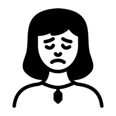 Sad woman Icon. Sad icon. Mental health awareness icon