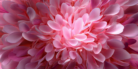 Obraz premium Close-up of pink peony flower bloom with layered petals in full blossom, romantic floral macro design - AI generated
