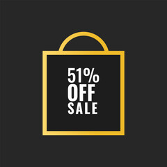 Fifty one percent off shopping bag sale graphic for retail promotions and discount announcements