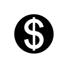 Obraz premium Bold Dollar Sign Centered in a Black Circle Finances Currency Icon