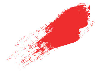 A vibrant red brush stroke slashes diagonally across a white background providing creative texture