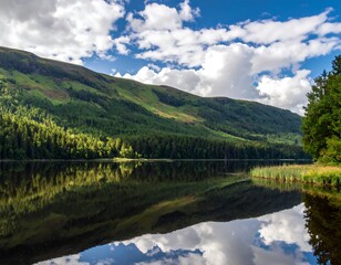 Fototapeta premium Serene lake reflecting a vibrant sky (1)