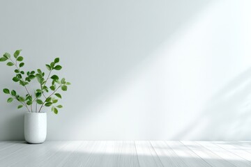 Obraz premium Clean Background for Online Meetings with Greenery 